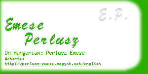 emese perlusz business card